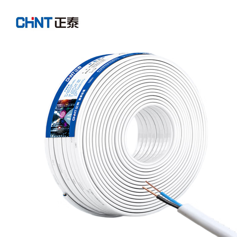 正泰(CHNT)两芯护套线白色扁平行铜芯线